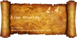 Lipp Arnolda névjegykártya